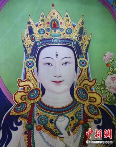 安多強(qiáng)巴繪制的《度母》唐卡。<a target='_blank' href='/'><p  align=